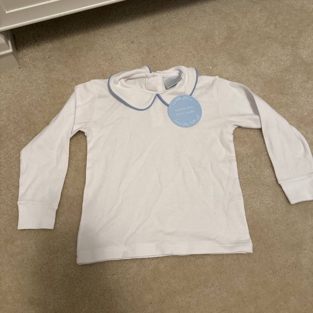 NWT Little English long sleeve knit Peter Pan collar shirt - 4T